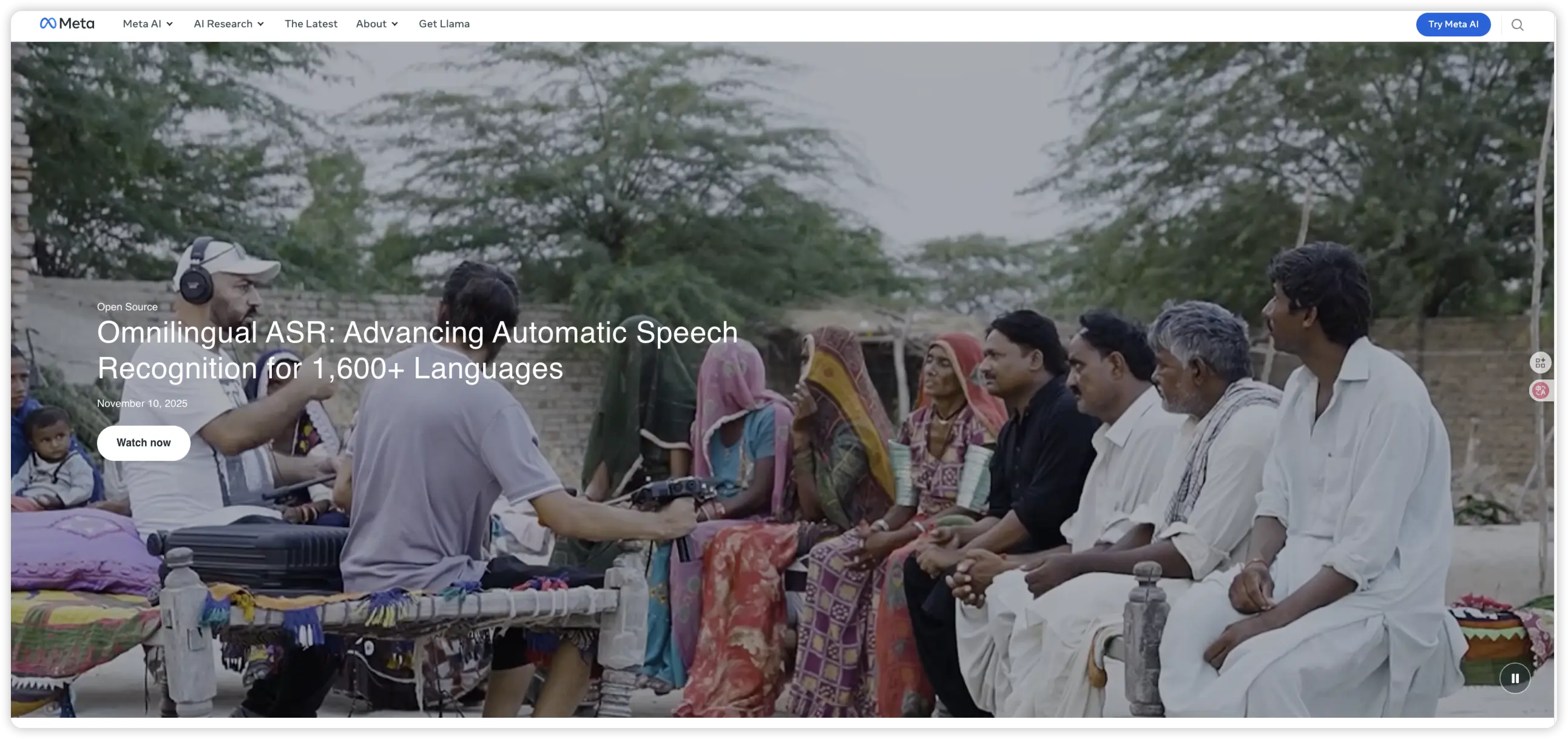 Omnilingual ASR的官网预览图