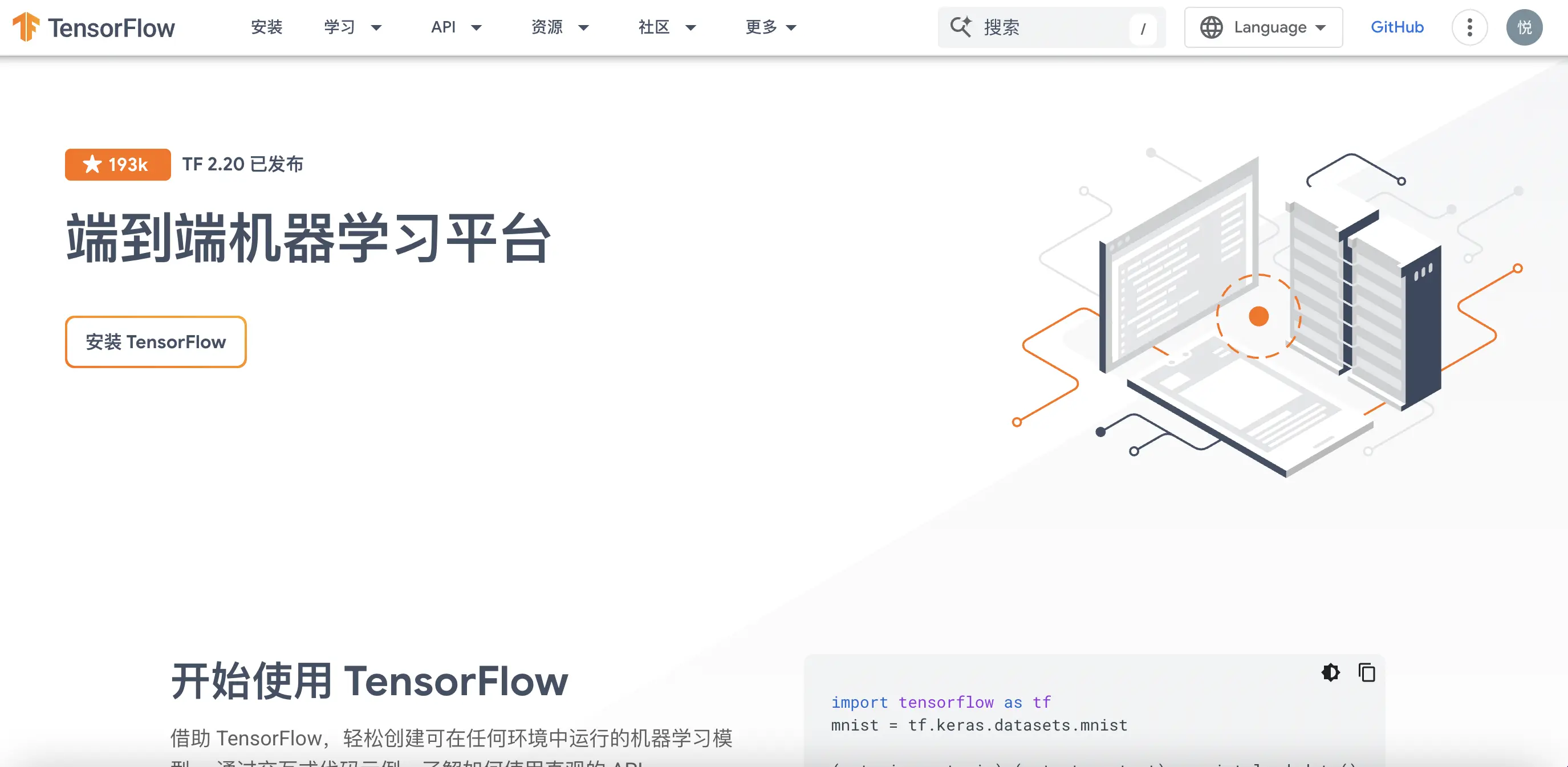 TensorFlow功能预览图