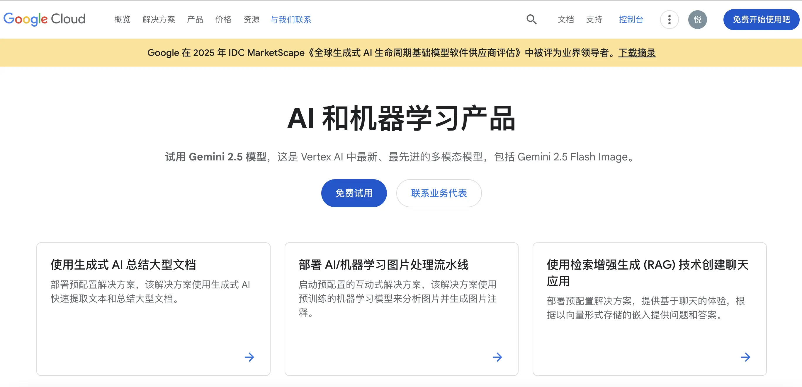 Google Cloud AI官方预览图